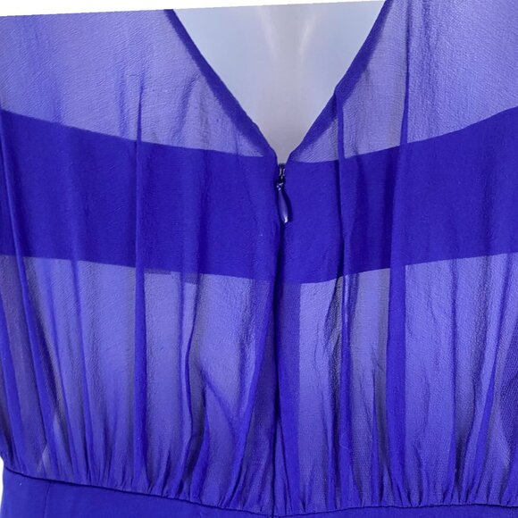 Marchesa Notte Sheath Cocktail Dress | 10 | Royal Blue Silk | Embellished - Picture 6 of 13